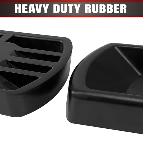 HOXWELL Rubber Wheel Dock for Trailer Tongue Jack, Suit for 8"-10" Castor, Heavy Duty Wheel Dock for Cargo Camper RV Boat Roller Stopper, Caster Chock Easy to Store and Transport, Black(1 Pack)