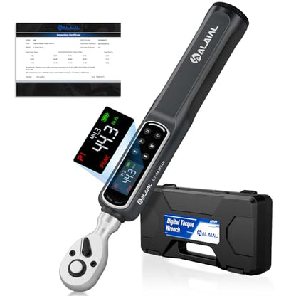 3/8 Drive Digital Torque Wrench, 0.7-44.3 Ft.Lb/1-60 Nm Dual Direction Rachet Wrench with Vibration, Buzzer and LED Alert, Electronic Torque Wrench for Bike Motorcycle Car Repair - size: 0.7-44.3 Ft.Lb/1-60 Nm-3/8"