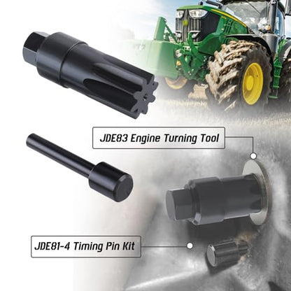 Engine Turning Tool &Timing Pin Kit Compatible with John Deere 3179, 4239, 6359, 4276, 6414, 3029, 4039, 4045, 6059, 6068, and 6619 Engines - Jde83 Jde81-4(Timing Lock PIN)
