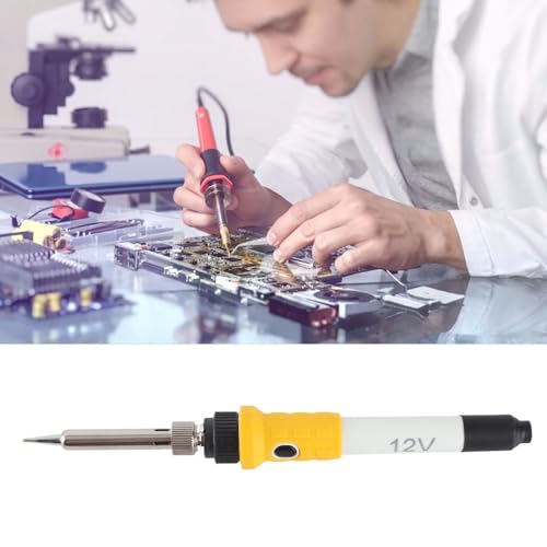 12V 60W Portable Soldering Iron - Portable Car Powered Soldering Iron for Auto Wiring Repair, Ceramic Heating Core with Heat Insulated Handle