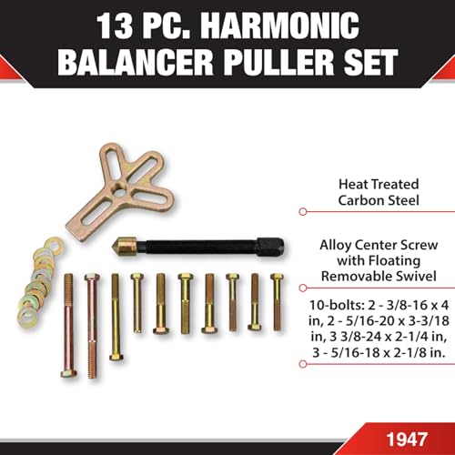 Performance Tool 1947 13-Piece Harmonic Balancer Puller - Essential Automotive Tool for Precise Engine Tuning and Maintenance
