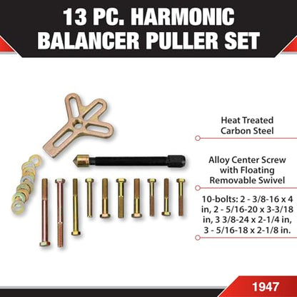 Performance Tool 1947 13-Piece Harmonic Balancer Puller - Essential Automotive Tool for Precise Engine Tuning and Maintenance