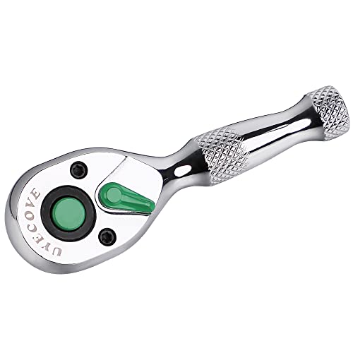 1/4 Inch Drive Ratchet Wrench, 1/4 Ratchet Wrench, 1/4 Drive Stubby Ratchet Socket Wrench, 72-Tooth, Reversible Cr-Mo Colorful Head, Chrome Steel - 3.54''/9cm - size: 1/4" Colorful Stubby Ratchet - 3.54 inch