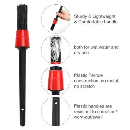 Car Interior Duster Detailing Brush Set Cleaning Gel Kit, Soft Microfiber Towels Dash Vent Dusting Car Slime Putty Detailing Brushes Accessories Tools for Car Decoration Auto Truck SUV RV