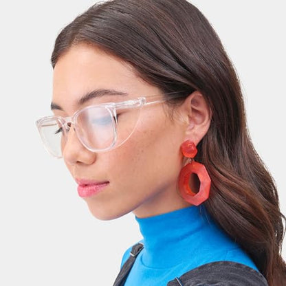 Stoggles Square Z87.1 Certified Polycarbonate Safety Glasses, Anti-Fog | Stylish, Protective, Blue-Light + UV Blocking, Top/Side Shields, Rx Ready, Unisex, Light, Scratch & Impact Resistant - color: Clear, size: Medium