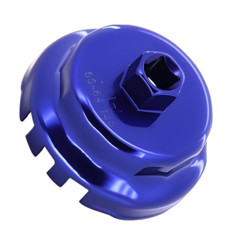 A ABIGAIL Heavy Duty Oil Filter Wrench for Toyota Oil Filter Tool Oil Filter Cap Wrench Removal Tool 64mm 1/2" Drive for Lexus, Camry, 4 Runner, Tundra 2.5-5.7L Engine