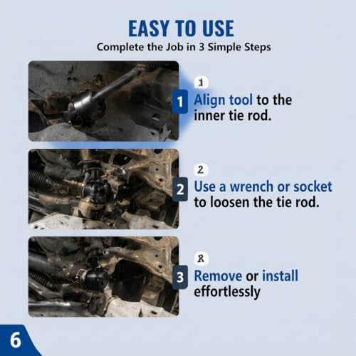 Universal Inner Tie Rod Removal Tool, 35mm-45mm Heavy Duty Tie Rod Removal Tool & Slotted Inner Tie Rod Tool, 30mm Drive Tube Master Tie Rod Puller Wrench for Cars, Light Trucks, SUVs