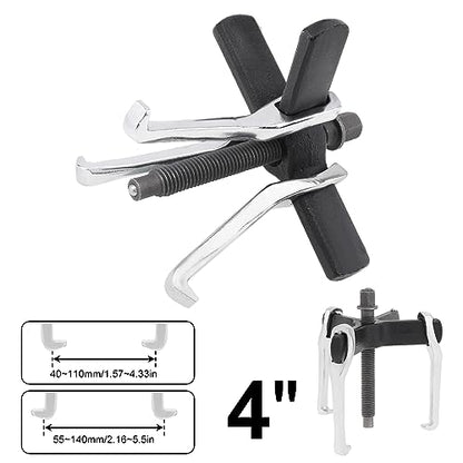 ChgImposs 4" 2 Jaw 3 Jaw Gear Puller, Adjustable Bearing Puller, Reversible Removal Tool for Internal External Pulling, Puller Tool for Removal of Pulleys Flywheels Bearings Gears - size: 4 Inch