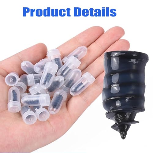 30PCS Tire Repair Rubber Nail, Vacuum Tire Repair Kits Spiral Rubber Nails, with Box and Screwdriver, for car, Motorcycle, Truck, Tractor Tire Puncture Repair