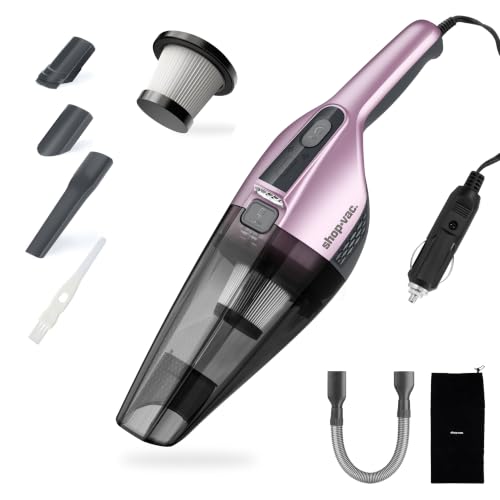 Shop-Vac S1 12V Car Vacuum Portable, Dual-Speed Powerful Handheld Vacuum with Multiple Nozzles, Hand Vacuum for Deep Interior Detail Cleaning, Cigarette Lighter Plug, 10 FT Cord, Purple - color: Purple
