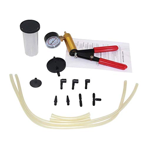 Beduan 16pcs Brake Bleeder Kit Hand Held Vacuum Pump Tester with Adapters for Automotive - color: Red