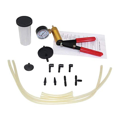 Beduan 16pcs Brake Bleeder Kit Hand Held Vacuum Pump Tester with Adapters for Automotive - color: Red