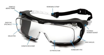 Pyramex Safety Products S9910STMRG - color: Clear Frame, style: Clear H2max Anti-fog With Rubber Gasket Lens