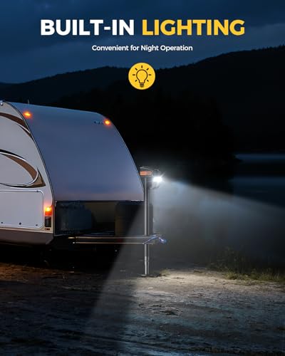 KYX Electric Trailer Jack 7500lb with Remote, with Crank Handle & Cover | KYX Electric Trailer Jack 5000lb with Remote, 9.84“-33.85“ Lift with Jack Cover for RVs & Travel Trailers, Black - size: 7500lb