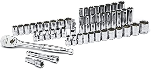 GEARWRENCH 49 Pc. 1/2" Drive 6 Pt. Socket Set, Standard/Deep, SAE/Metric - 80700D - style: 49 piece - 6 point