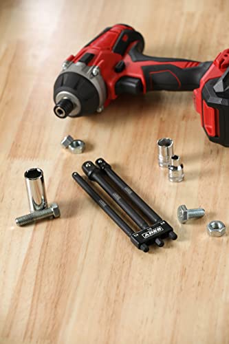 ARES 22023-6-Inch Impact Grade Socket Adapter Set - Turns Impact Drill Driver into High Speed Socket Driver - 1/4-Inch, 3/8-Inch, and 1/2-Inch Drive - size: 6-Inch Socket Adapter