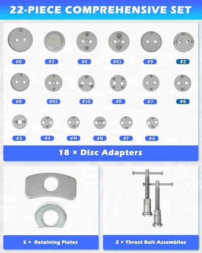 DAYUAN Disc Brake Caliper Piston Rewind Tool Kit Set | 22Pcs Brake Caliper, For Almost Cars Trucks And Four-Wheel Drive Vehicles, Precise Piston Compression, Magnetic Head - size: 22Pcs-Blue