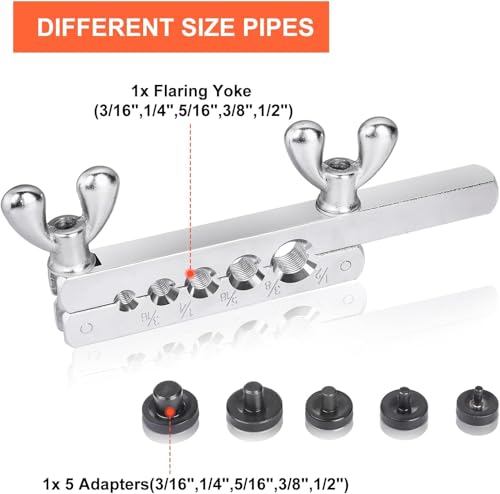 3/16" Complete Brake Line Repair Kit with Protector, Enhance the Corrosion Resistance and Wear Resistance of 25-Foot Copper-Coated Tubing, Including Flaring Tool & Fittings