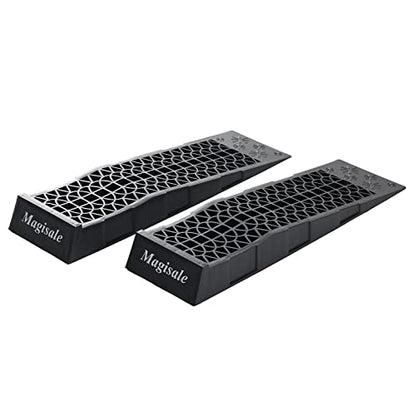 Magisale Low Profile Plastic Car Service Ramps 3 Ton Heavy Duty Truck Vehicle Ramps for Oil Changes& Maintenance- 2 Pack - size: 2pc