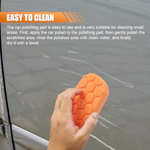 3PCS Hand Applicator Pad Kit, 2.9 × 5 Inch Wax Applicator Pads, Cutting Automotive Polishing Pad, Compound Vehicle Detailing Foam Sponge