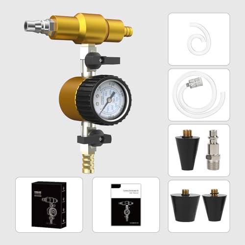 Coolant Refill Tool Kit – Pneumatic Vacuum Coolant Filler with Pressure Gauge & 3 Adapters, Radiator Cooling System Purge & Fill Set, Vacuum Leak Test & Air-Free Refill for Cars Trucks SUVs