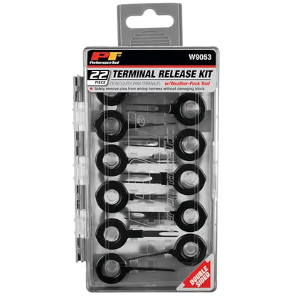 Performance Tool W9053 22 pc. Quick Release Terminal Release Kit With Weather Pack Tool & 2 Sided Flip Storage Case - style: 22pc Terminal Release Kit