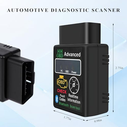 Bluetooth OBD2 Scanner for Car, Wireless Check Engine Light Code Reader Diagnostic Scan Tool with Exclusive App, Professional OBD II Scanner Read and Clear Error Codes