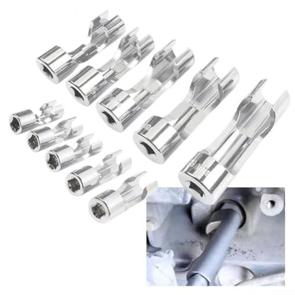 15mm Diesel Injector Fuel Line Socket Set 3/8" Drive Open Union Nut Sockets for Master Cylinder,Sensors & Pipes,Thermo Switches, Coolant,Brake Line - color: 15mm