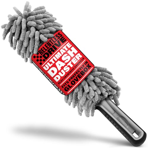 Relentless Drive Car Duster Interior 14" – Ultimate Dash Duster for Women & Men, Chenille Car Accessories Interior, Lint & Scratch-Free