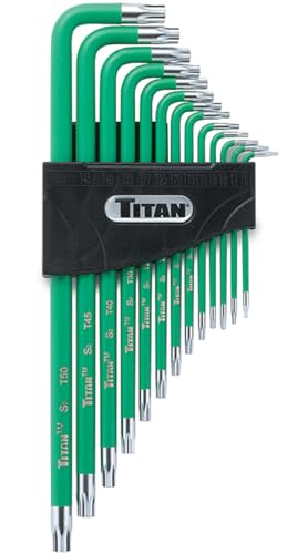 Titan Tools 12715 Extra-Long Arm Tamper Resistant Star Key Set - 13 Piece , Green, 1 - size: XL TR Star, style: XL TR Star