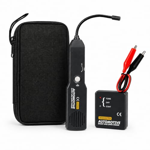 Lumeen Automotive Wire Tracer and Short Circuit Finder, 6-42V DC Circuit Tester, Cable Tracker & Voltage Detector with Receiver, Transmitter, Flexible Probe and Carry Case