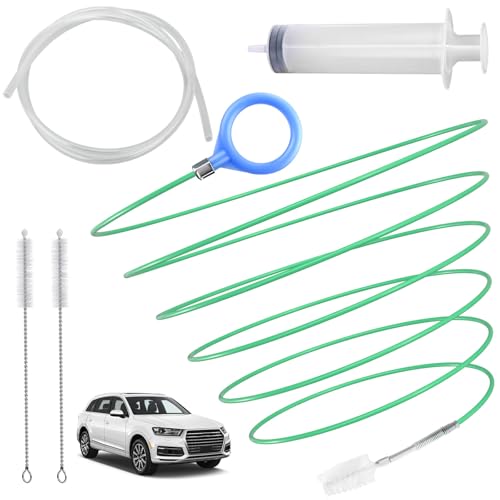 Auto Sunroof Drain Cleaning Tool, 120 Inch Flexible Tube Cleaning Brush with Pipe Cleaning Brush, Injector Hose, and Injector Soft Drain Brush, Car Sunroof Cleaner for Drains, Sewers, Windshields - size: 120 Inch kits