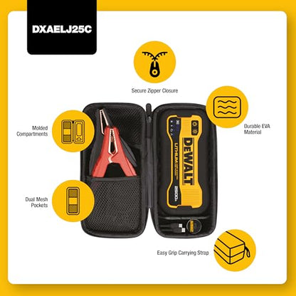 DeWalt Jump Starter DXAELJ25C 2500 Amps | Lithium Battery, USB Power Bank, Carrying Case - size: 2500 Peak Amp