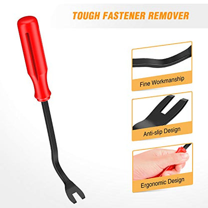 GOOACC 8PCS Auto Trim Scratch Removal Tool Car Audio Dash Panel Window Molding Fastener Remover Tool Kit-Red - color: Red, size: 8PCS Trim Removal