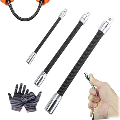 360 Miracle Tool Extension,1/2 Flexible Socket Extension Bar Set Bendable Impact Wrench,Universal Flexible Connecting Rod Tool,Conquer Tight Spaces in Seconds,For Automotive,DIY Projects (Black,3Mix) - color: Black, size: 3Mix