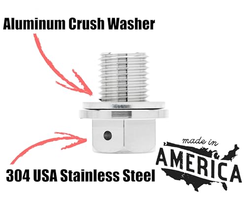 Votex - Made in USA - M14x1.5MM Engine Oil Drain Plug, Stainless Steel, for Acura, Audi, Chevrolet, Chrysler, Dodge, Ford, Honda, Hyundai, Jeep, Kia + More - size: M14-1.5 Non-Magnetic Oil Drain Plug