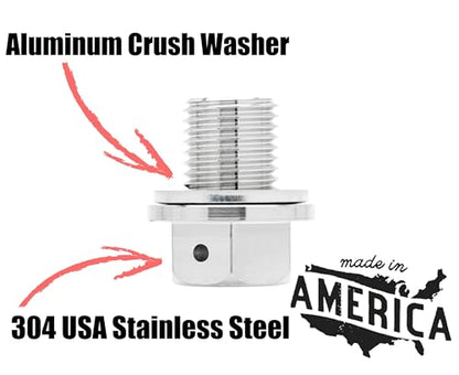 Votex - Made in USA - M14x1.5MM Engine Oil Drain Plug, Stainless Steel, for Acura, Audi, Chevrolet, Chrysler, Dodge, Ford, Honda, Hyundai, Jeep, Kia + More - size: M14-1.5 Non-Magnetic Oil Drain Plug