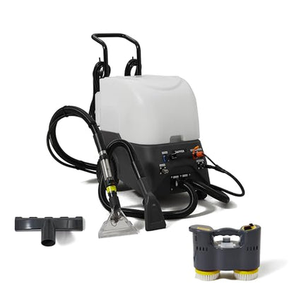 Dapper Commercial Carpet and Upholstery Extractor Cleaning Machine with Steam, Spray-Vacuum, Blower & Mite Remover. — Designed for Deep Cleaning. Dual Separate Circuit Power Cords - size: 3 Gal