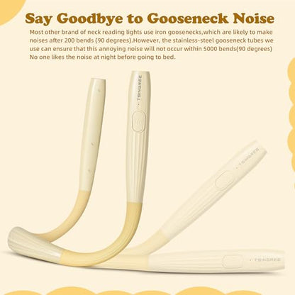 Upgraded Book Light, Neck Reading Lamp,USB Rechargeable, 3 Colors & 3 Brightness Adjustable, Auto-Off Timer, Neck Light for Reading in Bed, Long Lasting, Perfect for Repairing, Knitting. - color: Cheese yellow