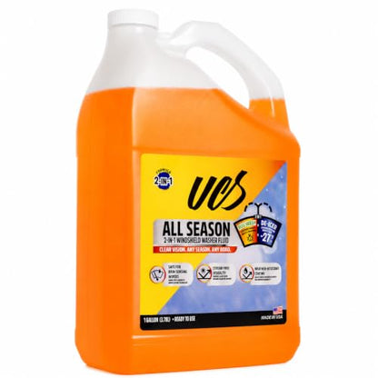 UCS Advanced All-Season Windshield Washer Fluid -27°F, Water Repellent Technology, Powerful Bug Remover, Streak-Free Cleaning, Ready-to-Use RTU, 1 Gallon - color: All Season, size: 128 Fl Oz (Pack of 1)