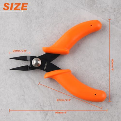 4-Inch Long Nose Pliers Tweezer Nose Specialty Pointed Nose Plier | 1mm Diameter Tip, Smooth Jaw, Micro Precision Needle Nose Chain Nose Pliers for Jewelry Making Wire Wrapping, Object Gripping - style: Mini Long Nose Pliers