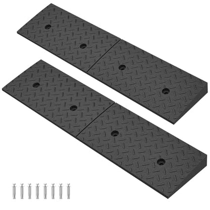 2 Pack 2'' Rise Driveway Curb for Ramps,Driveway Ramp Car Slope Ramp for Loading Dock Bike Vehicle Warehouse Sidewalk Wheelchair(38.6 x 9.8 x 2 Inch) - size: 2" Rise