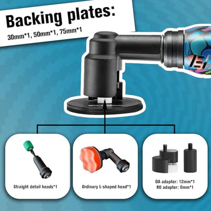 BATOCA S6 Mini Cordless Polisher for Car Detailing 2x2.0Ah Batteries, 0mm Rotary Buffer, 12mm Dual Action Polisher 1-3 Inch, 2 Different Speeds Heads Systems, 4.2k-21k or 1-5k RPM Graffiti Style - size: Graffiti Style with 2 batteries