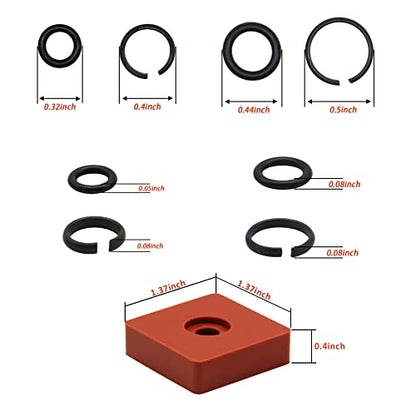 (5+5 Sets) 3/8" & 1/2" Impact Wrench Retainer Rings with O-ring, Fit For Electric/Pneumatic Wrench, Including Anvil Retaining Ring Install Tool - size: 5+5 Sets 1/2"&3/8" Retainer Rings w/ O-Ring & Tool