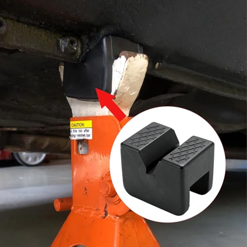 Jack Stand Pads, Universal Rubber Jack Pad Adapter, Universal Rubber Slotted Frame Rail Pinch welds Protector for Jack Stand Accessories（Black 4 Pack ） - color: Black 4