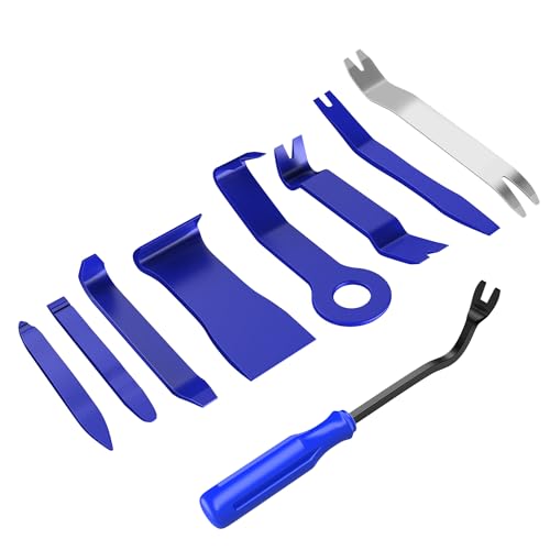 GOOACC 9PCS Auto Trim Removal Tool Kit No-Scratch Tool Kit for Car Audio Dash Window Molding Fastener Remover Tool Kit-Blue - color: Blue, size: 9PCS Trim Removal Tool