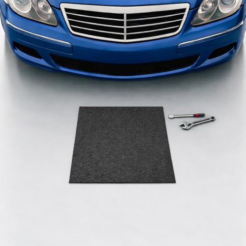 Absorbent Garage Floor Mat for Car, Felt Parking Mat with Waterproof Backing, Oil Spill Protection Garage Mat