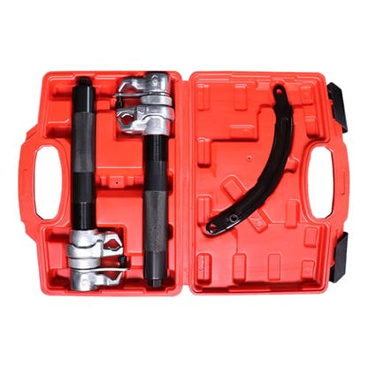 Automotive Coil Spring Compressor Tool with Jaw and Holder Macpherson Struts Spring Compressor Set for Car Truck Heavy Duty - color: Red