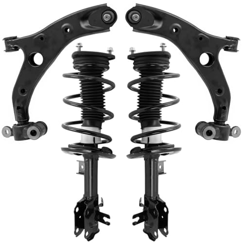 Detroit Axle - 4pc Front Struts Kit for 2014 2015 2016 2017 2018 Mazda 3, 2 Struts with Coil Spring Assembly 2 Lower Control Arms with Ball Joint Replacement Suspension Kit - size: 4CQ472415/Big Kit