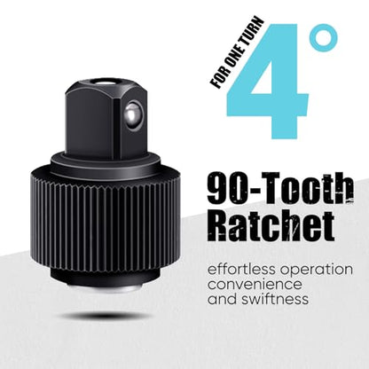 SHALL 90-Tooth 3-Pieces Drive Ratchet Wrench, Quick-Release & Reversible, Full Polished Ratchet Wrench Made of Chrome Alloy, Gifts for Men Women Dad Mom(1/4'' 3/8'' 1/2'') - size: 3 Pieces Ratchet Wrench Set